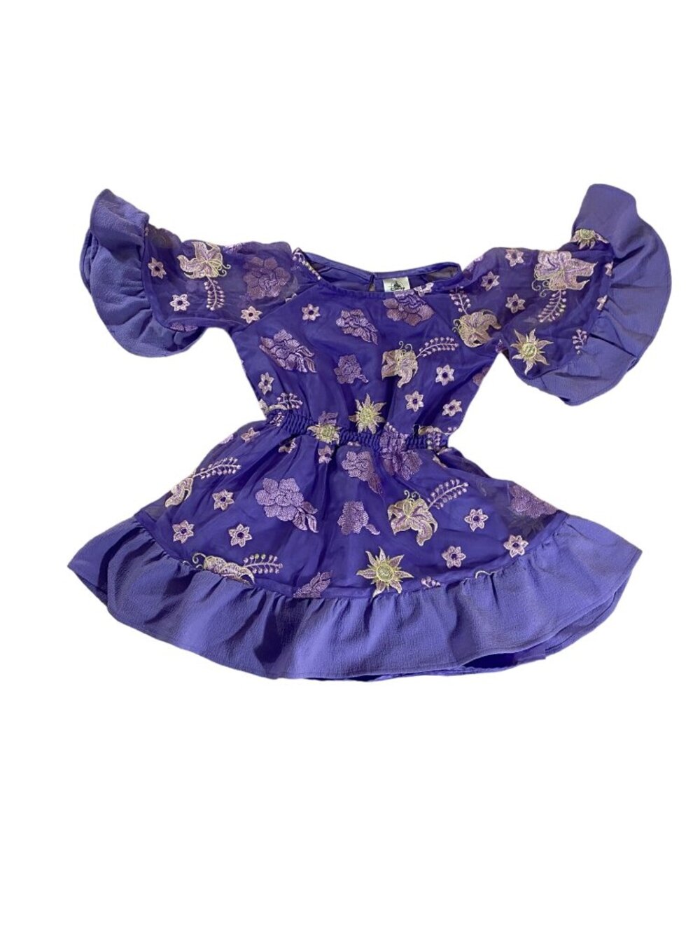Dinsey Princess Repunzel Toddlers Purple Embridered Costume Cosplay Dress - 5/6